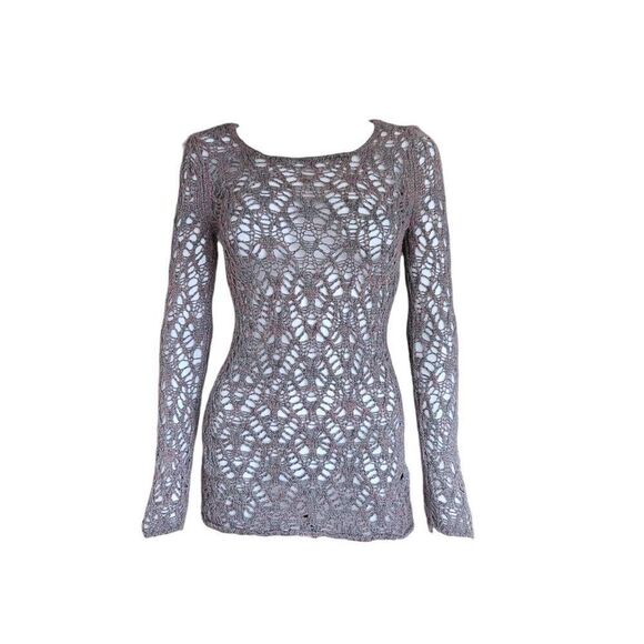 Moda International Sweaters - vintage fairy crochet open-knit sweater